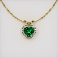 1.58 Ct. Emerald Pendant, 18K Yellow Gold 1