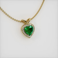 1.58 Ct. Emerald Pendant, 18K Yellow Gold 2