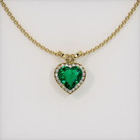 1.98 Ct. Emerald Pendant, 18K Yellow Gold 1