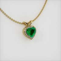 1.98 Ct. Emerald Pendant, 18K Yellow Gold 2