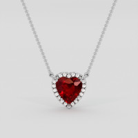 1.52 Ct. Ruby Necklace, Platinum 950 1