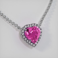 3.06 Ct. Purplish Pink Sapphire Necklace, Platinum 950 2