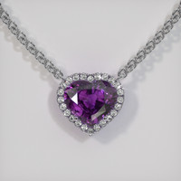 5.17 Ct. Purple Sapphire Necklace, Platinum 950 1