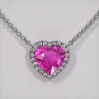 3.11 Ct. Pink Sapphire Necklace, Platinum 950 1
