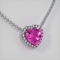 3.11 Ct. Pink Sapphire Necklace, Platinum 950 2