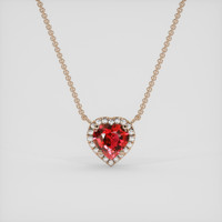 0.76 Ct. Ruby Necklace, 14K Rose Gold 1