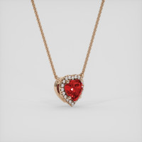0.76 Ct. Ruby Necklace, 14K Rose Gold 2