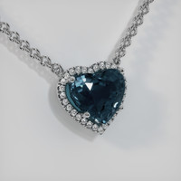 13.10 Ct. Greenish Blue Sapphire Necklace, 14K White Gold 2