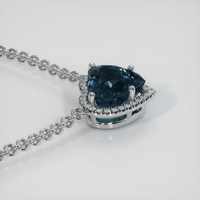 13.10 Ct. Greenish Blue Sapphire Necklace, 14K White Gold 3