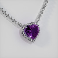 5.17 Ct. Purple Sapphire Necklace, 14K White Gold 2