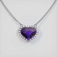 2.05 Ct. Purple Sapphire Necklace, 14K White Gold 1