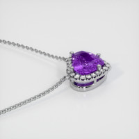 2.05 Ct. Purple Sapphire Necklace, 14K White Gold 3