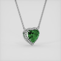 3.50 Ct. Green Sapphire Necklace, 18K White Gold 2