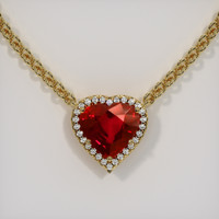 8.01 Ct. Ruby Necklace, 14K Yellow Gold 1