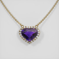 2.05 Ct. Purple Sapphire Necklace, 14K Yellow Gold 1