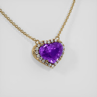 2.05 Ct. Purple Sapphire Necklace, 14K Yellow Gold 2