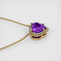 2.05 Ct. Purple Sapphire Necklace, 14K Yellow Gold 3