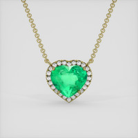 8.54 Ct. Emerald Necklace, 18K Yellow Gold 1
