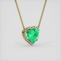8.54 Ct. Emerald Necklace, 18K Yellow Gold 2