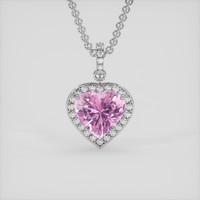 4.21 Ct. Purplish Pink Tourmaline Pendant, Platinum 950 1