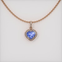 2.00 Ct. Blue Sapphire Pendant, 14K Rose Gold 1