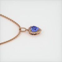 2.00 Ct. Blue Sapphire Pendant, 14K Rose Gold 3