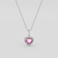 2.15 Ct. Pink Spinel Pendant, Silver 1