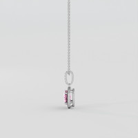 2.15 Ct. Pink Spinel Pendant, Silver 3