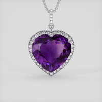 25.79 Ct. Purple Amethyst Pendant, 14K White Gold 1