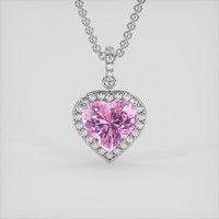 4.21 Ct. Purplish Pink Tourmaline Pendant, 14K White Gold 1