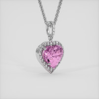4.21 Ct. Purplish Pink Tourmaline Pendant, 14K White Gold 2