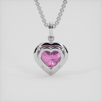 4.21 Ct. Purplish Pink Tourmaline Pendant, 14K White Gold 4