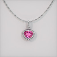 2.03 Ct. Sapphire Pendant, 14K White Gold 1