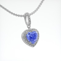 2.07 Ct. Blue Sapphire Pendant, 14K White Gold 2