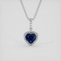 2.07 Ct. Blue Sapphire Pendant, 14K White Gold 1