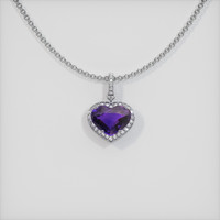 2.05 Ct. Purple Sapphire Pendant, 14K White Gold 1