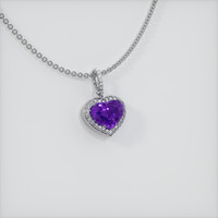 2.05 Ct. Purple Sapphire Pendant, 14K White Gold 2