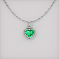 Pave Emerald Pendant 3.67 Ct., 18K White Gold Preview