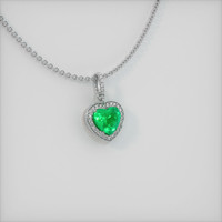 Pave Emerald Pendant 3.67 Ct., 18K White Gold Preview
