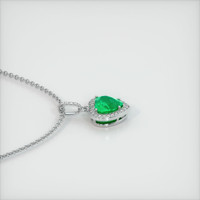 Pave Emerald Pendant 3.67 Ct., 18K White Gold Preview