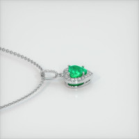 0.52 Ct. Emerald  Pendant - 18K White Gold