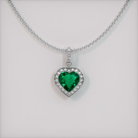 1.98 Ct. Emerald Pendant, 18K White Gold 1