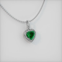 1.98 Ct. Emerald Pendant, 18K White Gold 2