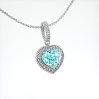 1.83 Ct. Gemstone Pendant, 18K White Gold 2