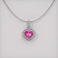 2.03 Ct. Pinkish Purple Sapphire Pendant, 18K White Gold 1