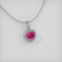2.03 Ct. Pinkish Purple Sapphire Pendant, 18K White Gold 2