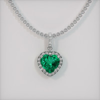 1.68 Ct. Emerald Pendant, 18K White Gold 1