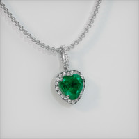 1.68 Ct. Emerald Pendant, 18K White Gold 2