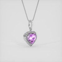 2.00 Ct. Purple Sapphire Pendant, 18K White Gold 2