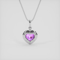 2.00 Ct. Purple Sapphire Pendant, 18K White Gold 4